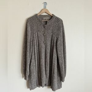 Peruvian Link Tan Cardigan Sweater V-Neck